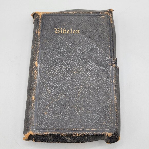 1908 Danish Bibelen Leatherbound Bible Antiquarian Old and New Testaments - Picture 1 of 14